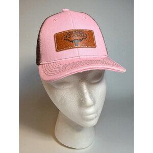Fort Worth Stockyards Pink and Brown Snapback Trucker Hat New Mesh OSFM